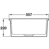 Rangemaster Rustique Undermount Inset Mount White Single Bowl Kitchen Sink For 600mm Cabinet in Ceramic 57903721 Dimensions