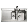 Rangemaster Sedona Inset Mount One and Half Bowl Kitchen Sink For 600mm Cabinet in Stainless Steel Soft Brushed 56560761