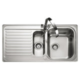 Rangemaster Sedona Inset Mount One and Half Bowl Kitchen Sink For 600mm Cabinet in Stainless Steel Soft Brushed 56560761