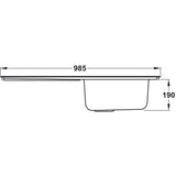 Rangemaster Sedona Inset Mount Single Bowl Kitchen Sink For 600mm Cabinet in Stainless Steel 56560751 Dimensions