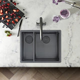 Rangemaster Spectra Undermount Inset Mount One and Half Bowl Kitchen Sink For 600mm Cabinet in Stainless Steel Graphite Life Style