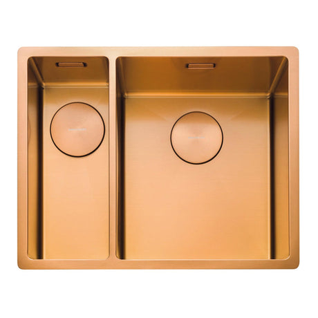 Rangemaster Spectra Undermount Left hand - Copper Inset Mount One and Half Bowl Kitchen Sink For 600mm Cabinet in Stainless Steel