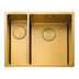 Rangemaster Spectra Undermount Left hand - Gold Inset Mount One and Half Bowl Kitchen Sink For 600mm Cabinet in Stainless Steel