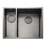 Rangemaster Spectra Undermount Left hand - Graphite Inset Mount One and Half Bowl Kitchen Sink For 600mm Cabinet in Stainless Steel