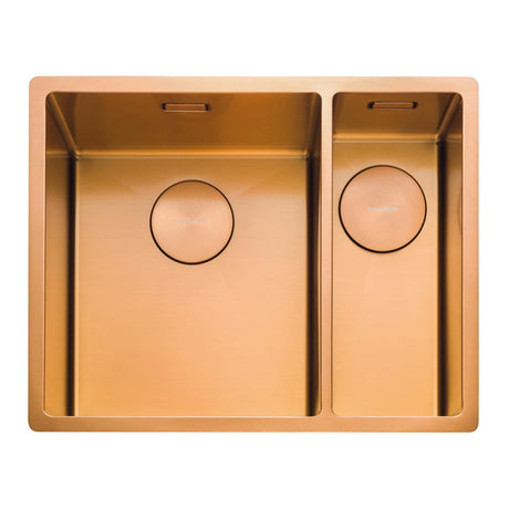 Rangemaster Spectra Undermount Right hand - Copper Inset Mount One and Half Bowl Kitchen Sink For 600mm Cabinet in Stainless Steel
