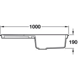 Rangemaster St. Austell Inset Mount Single Bowl Kitchen Sink For 600mm Cabinet in Granite White 56557740 Dimension