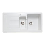 Rangemaster St. Austell White One and Half Bowl Kitchen Sink For 600mm Cabinet in Granite 56557750
