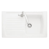 Rangemaster Tenby Inset Mount Single Bowl Kitchen Sink For 500mm Cabinet in White 57902791 