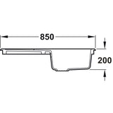 Rangemaster Tenby Inset Mount Single Bowl Kitchen Sink For 500mm Cabinet in White 57902791  Dimensions