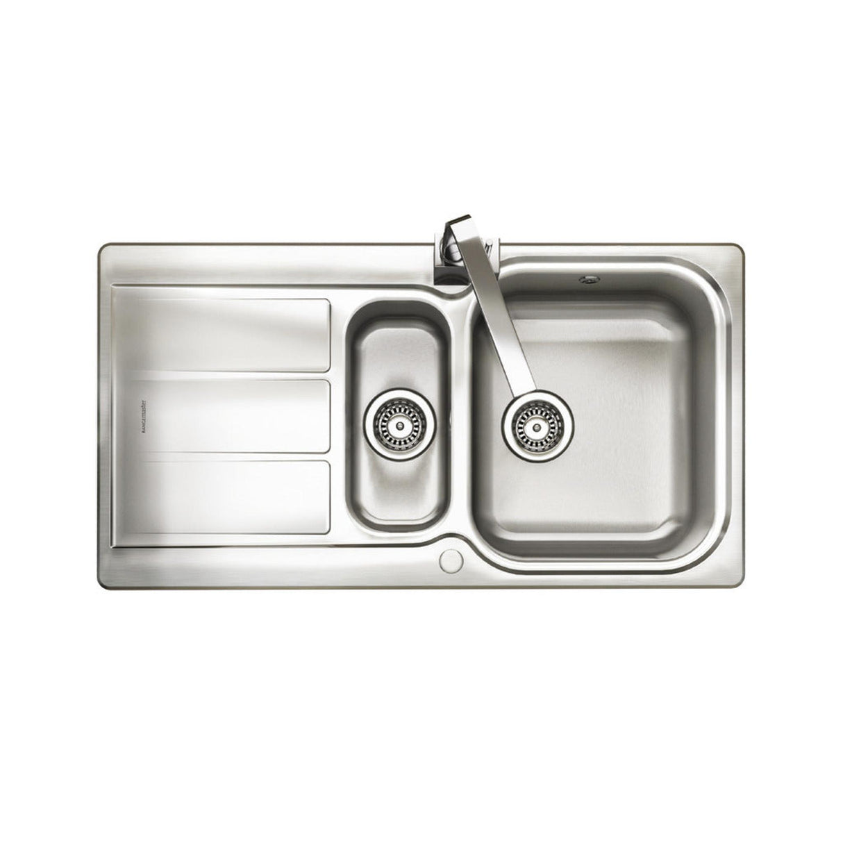 Rangemaster Tenby  Surface Mount One And Half Bowl With Drainer Kitchen Sink For 600mm Cabinet in Stainless Steel 56560221 