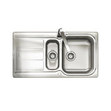 Rangemaster Tenby  Surface Mount One And Half Bowl With Drainer Kitchen Sink For 600mm Cabinet in Stainless Steel 56560221 