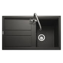 Rangemaster Topaz Compact Inset Mount Charcoal Single Bowl Kitchen Sink For 450mm Cabinet in Granite 57902041