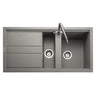 Rangemaster Topaz Compact Inset Mount Concrete One and Half Bowl Kitchen Sink For 600mm Cabinet in Granite 57902131