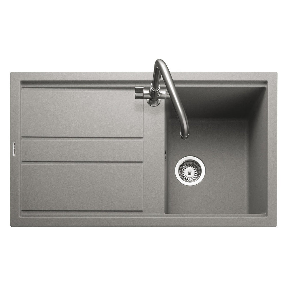 Rangemaster Topaz Compact Inset Mount Concrete Single Bowl Kitchen Sink For 450mm Cabinet in Granite 57902141