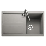 Rangemaster Topaz Compact Inset Mount Concrete Single Bowl Kitchen Sink For 450mm Cabinet in Granite 57902141