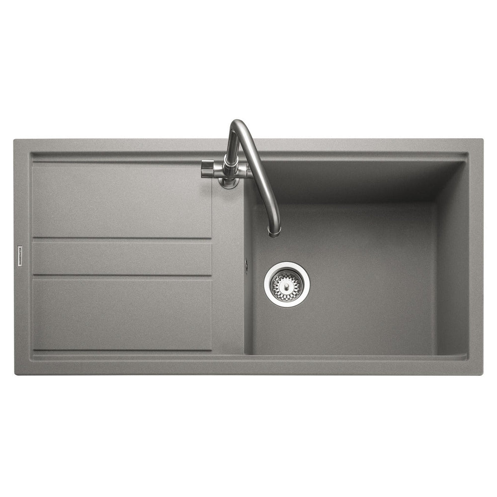 Rangemaster Topaz Compact Inset Mount Concrete Single Bowl Kitchen Sink For 600mm Cabinet in Granite 57902121