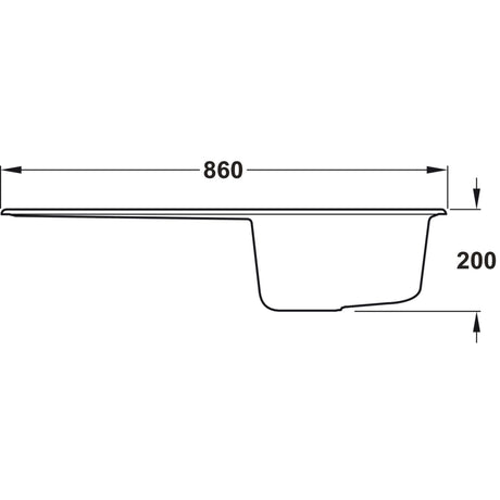 Rangemaster Topaz Compact Inset Mount Single Bowl Kitchen Sink For 450mm Cabinet in Granite Dimensions