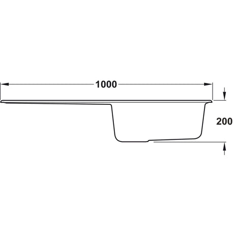Rangemaster Topaz Compact Inset Mount Single Bowl Kitchen Sink For 600mm Cabinet in Granite Dimensions