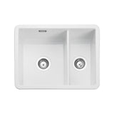 Rangemaster Undermount One And Half Bowl Kitchen Sink For 600mm Cabinet in Ceramic White 56563731