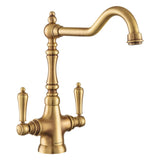Rangemaster Waverly Mixer Tap With Dual Lever Antique Brass 56958150