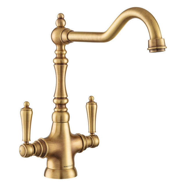 Rangemaster Waverly Mixer Tap With Dual Lever Antique Brass 56958150