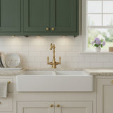 Rangemaster Waverly Mixer Tap with Dual Lever Antique Brass Life Style