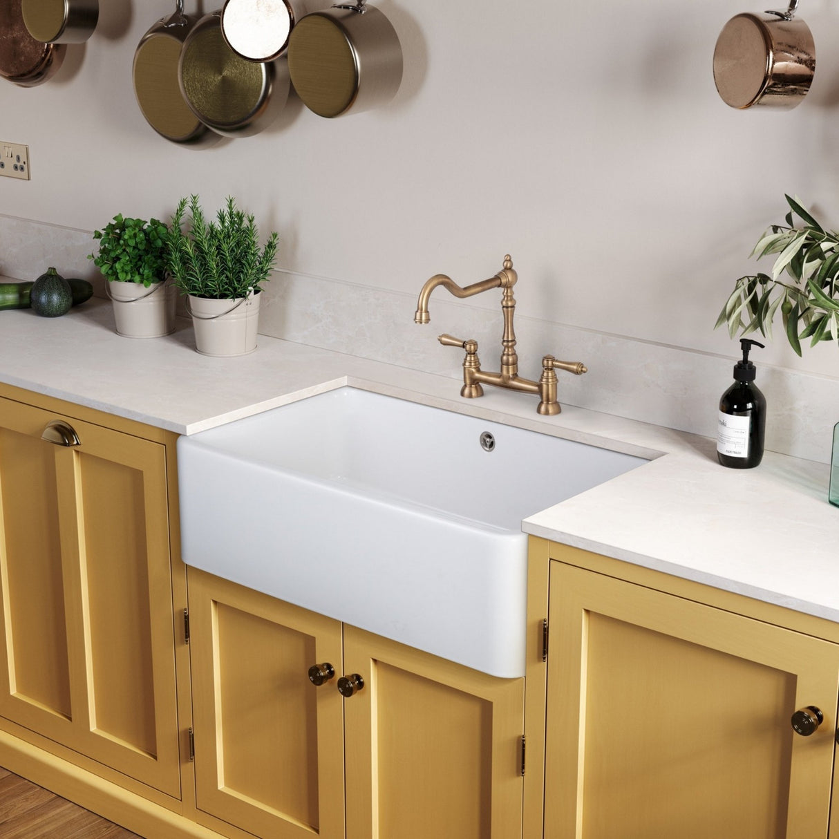 Rangemaster Waverly Traditional Bridge Tap Antique Brass in Stainless Steel Life Style