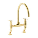 Bidbury & Co. Sherborne Bridge Kitchen Mixer Tap with Classic Crosshead Handles & Regal Design