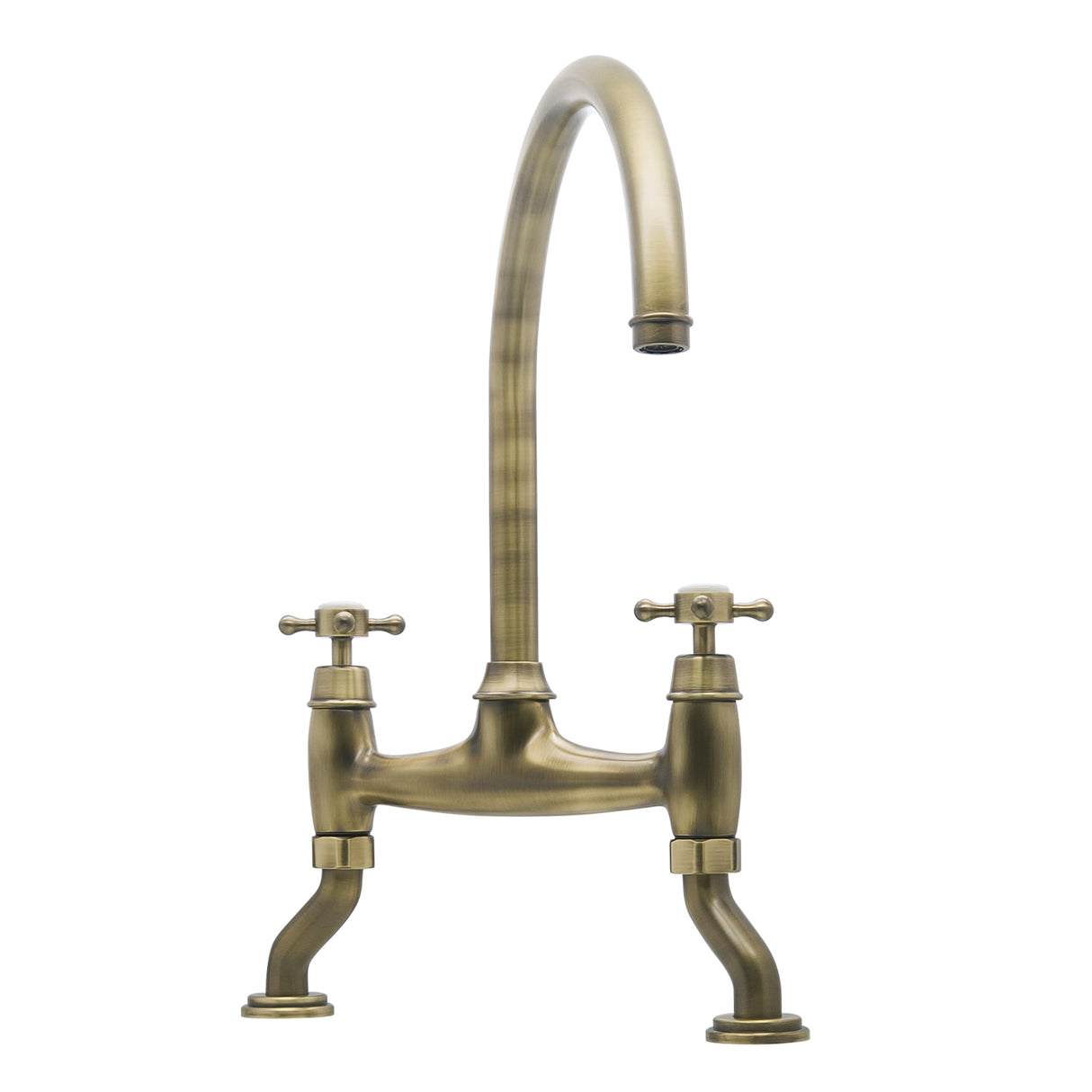 Bidbury & Co. Sherborne Bridge Kitchen Mixer Tap with Classic Crosshead Handles & Regal Design