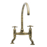 Bidbury & Co. Sherborne Bridge Kitchen Mixer Tap with Classic Crosshead Handles & Regal Design