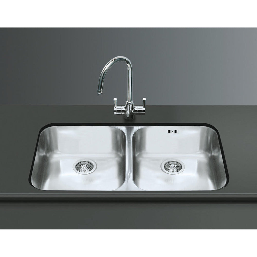 Smeg Alba Undermount Double Bowl Kitchen Sink For 900 mm Cabinet In Stainless Steel Brushed 56797160
