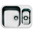 Smeg Alba Undermount One and Half Bowl Kitchen Sink For 600mm Cabinet in Stainless Steel Brushed