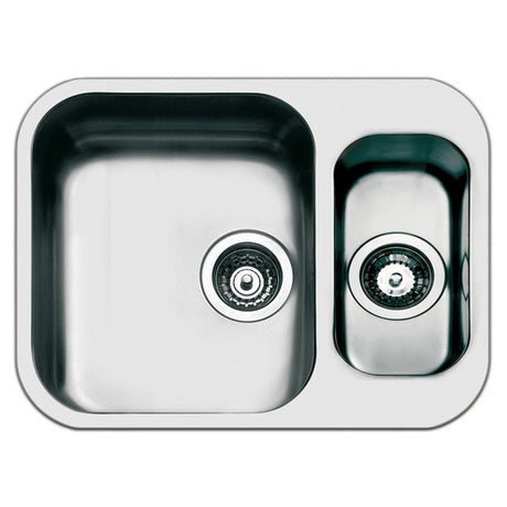 Smeg Alba Undermount One and Half Bowl Kitchen Sink For 600mm Cabinet in Stainless Steel Brushed