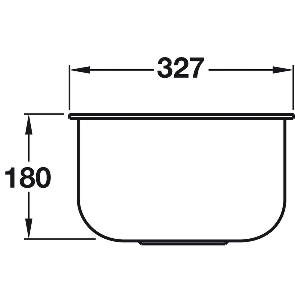 Smeg Alba  Undermount Single Bowl Kitchen Sink For 400 mm Cabinet In Stainless Steel Brushed 56797280 Dimension