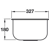 Smeg Alba  Undermount Single Bowl Kitchen Sink For 400 mm Cabinet In Stainless Steel Brushed 56797280 Dimension