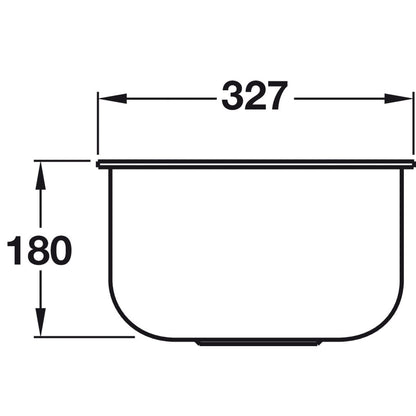 Smeg Alba  Undermount Single Bowl Kitchen Sink For 400 mm Cabinet In Stainless Steel Brushed 56797280 Dimension