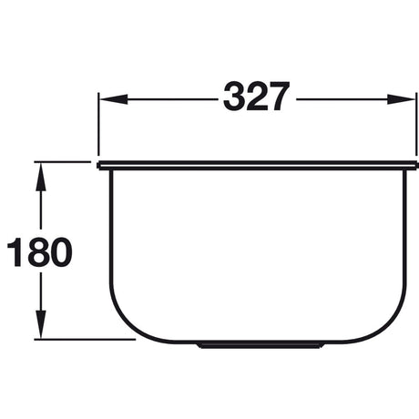 Smeg Alba  Undermount Single Bowl Kitchen Sink For 400 mm Cabinet In Stainless Steel Brushed 56797280 Dimension