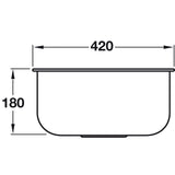 Smeg Alba Undermount Single Bowl Kitchen Sink For 500 mm Cabinet In Stainless Steel Brushed 56797290 Dimension