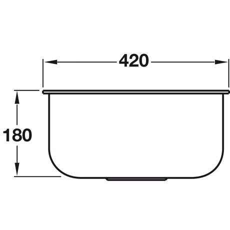 Smeg Alba Undermount Single Bowl Kitchen Sink For 500 mm Cabinet In Stainless Steel Brushed 56797290 Dimension