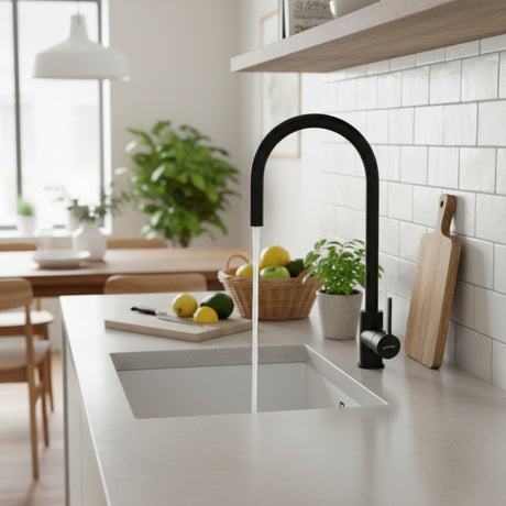 Smeg MID2N Mixer Tap with Single Lever in Black Life Style