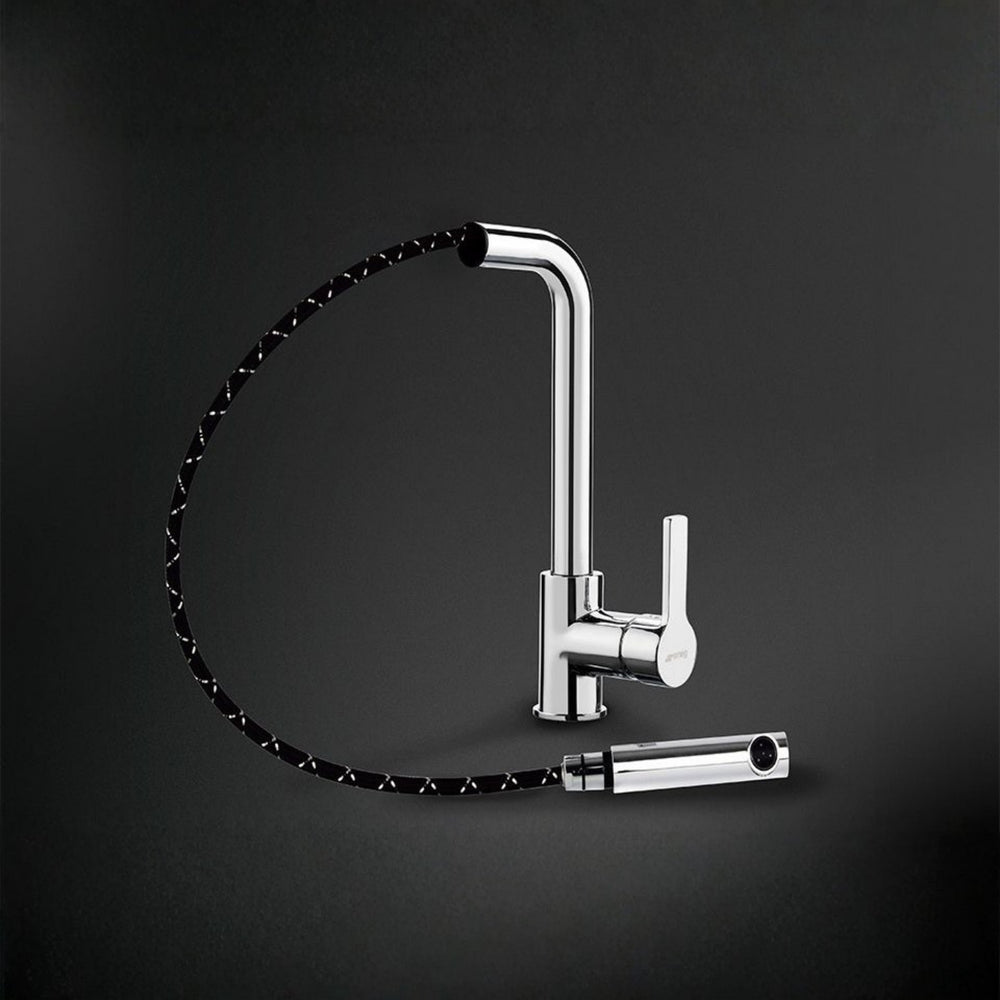 Smeg MID9CR Pull Out Single Lever Mixer Kitchen Tap in Chrome