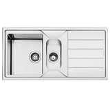 Smeg Mira Inset Mount One And Half Bowl Kitchen Sink For 800 mm Cabinet In Stainless Steel Brushed Left View