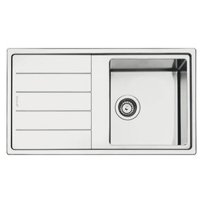 Smeg Mira Inset Mount Single Bowl Kitchen Sink for 600 mm Cabinet in Stainless Steel Brushed Right View