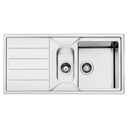 Smeg Mira  Inset mount One And Half Bowl Kitchen Sink For 800 mm Cabinet In Stainless Steel Brushed 56797600