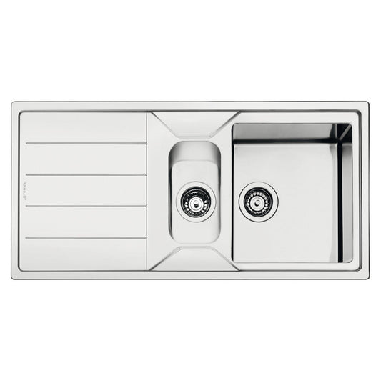 Smeg Mira  Inset mount One And Half Bowl Kitchen Sink For 800 mm Cabinet In Stainless Steel Brushed 56797600