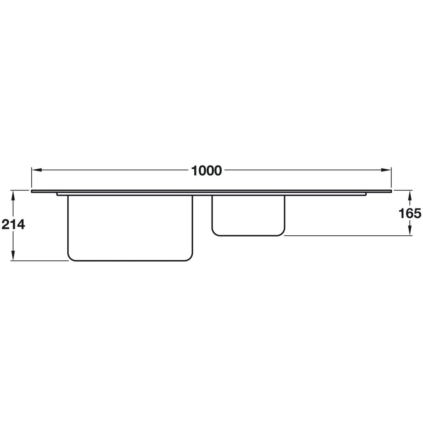 Smeg Mira  Inset mount One And Half Bowl Kitchen Sink For 800 mm Cabinet In Stainless Steel Brushed 56797600 Dimesnion 