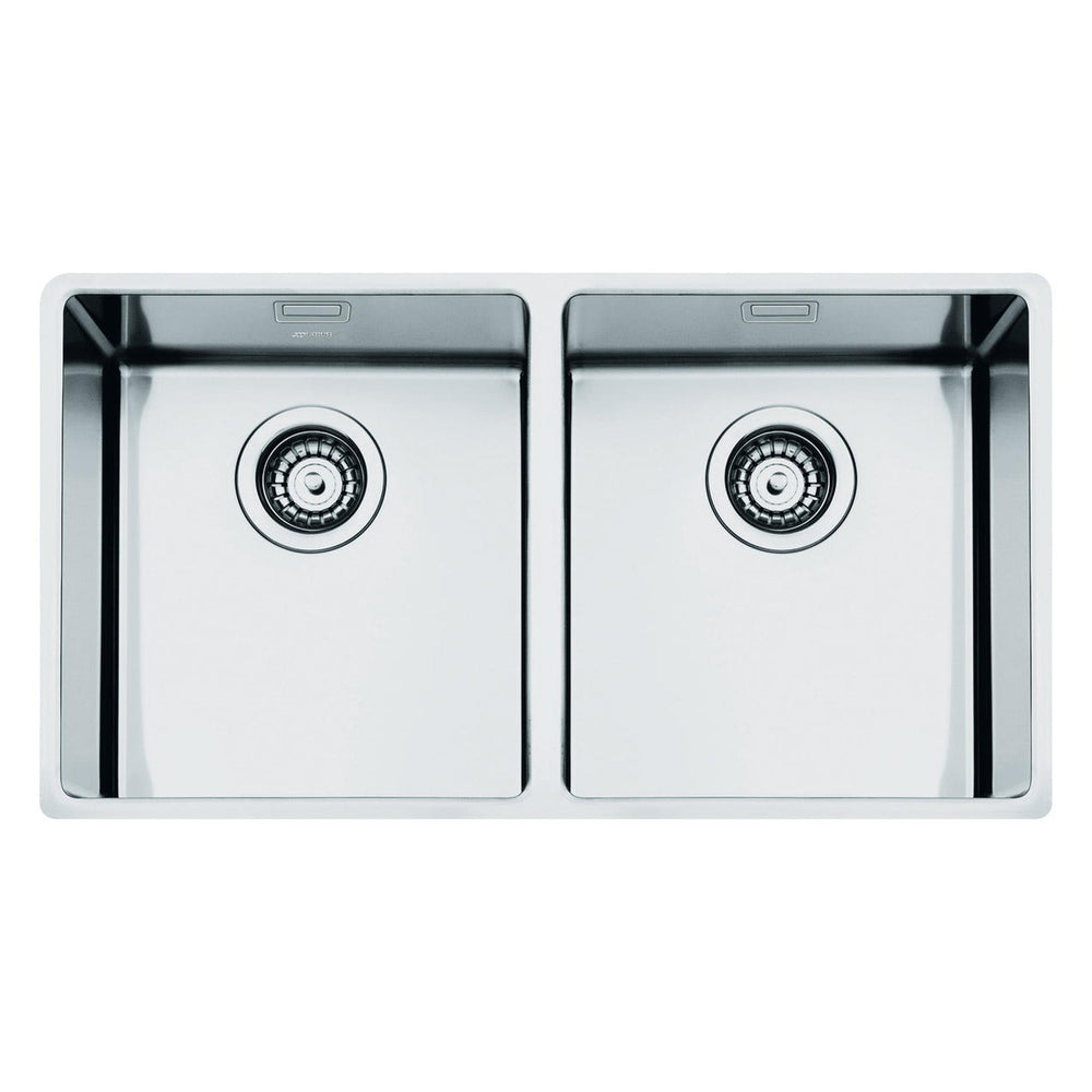 Smeg Mira Undermount Double Bowl Kitchen Sink For 800 mm Cabinet In Stainless Steel Brushed 56797060