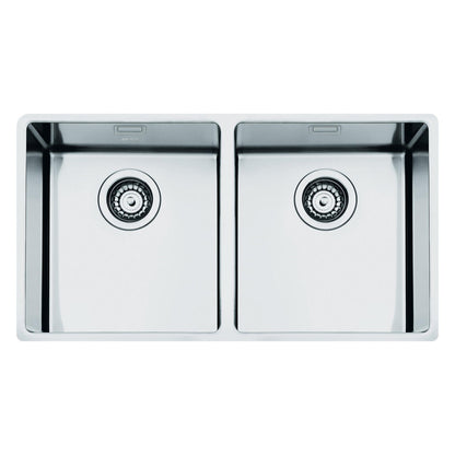 Smeg Mira Undermount Double Bowl Kitchen Sink For 800 mm Cabinet In Stainless Steel Brushed 56797060