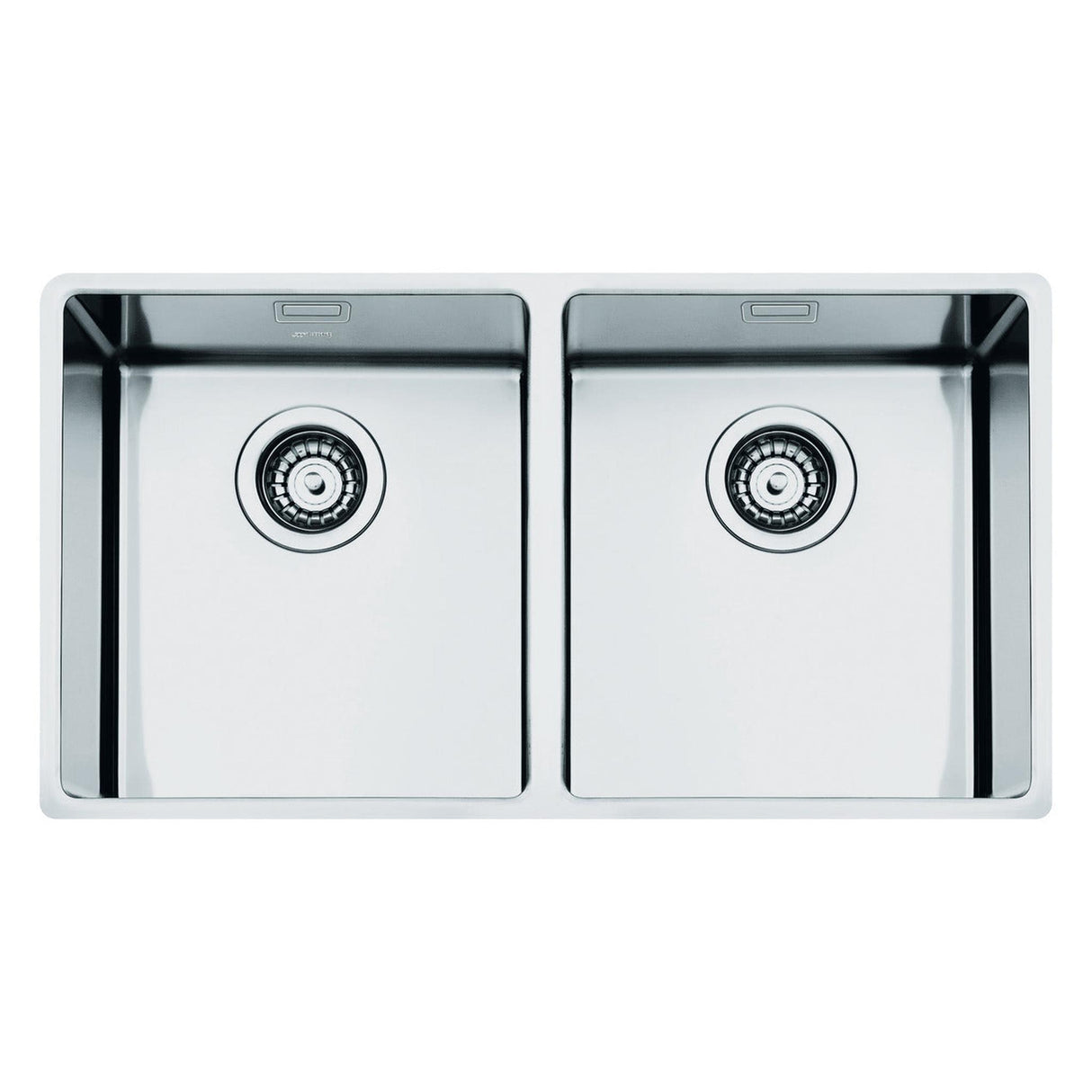 Smeg Mira Undermount Double Bowl Kitchen Sink for 800 mm Cabinet in Stainless Steel Brushed