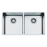 Smeg Mira Undermount Double Bowl Kitchen Sink for 800 mm Cabinet in Stainless Steel Brushed